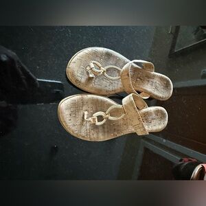 Italian Shoemakers Tan Sandals with Chain Detail